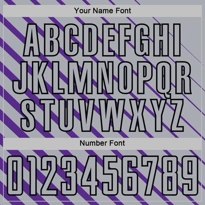 Custom Purple Gray-Black Lines Sublimation Soccer Uniform Jersey