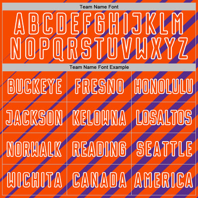 Custom Purple Orange-White Lines Sublimation Soccer Uniform Jersey