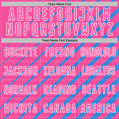 Custom Powder Blue Pink-White Lines Sublimation Soccer Uniform Jersey