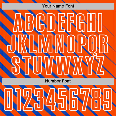 Custom Thunder Blue Orange-White Lines Sublimation Soccer Uniform Jersey