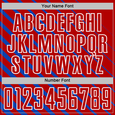 Custom Thunder Blue Red-White Lines Sublimation Soccer Uniform Jersey