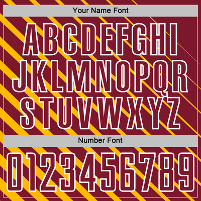 Custom Gold Crimson-White Lines Sublimation Soccer Uniform Jersey