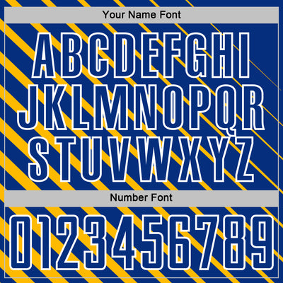 Custom Gold Royal-White Lines Sublimation Soccer Uniform Jersey