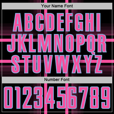 Custom Black Pink-Light Blue Lines Sublimation Soccer Uniform Jersey