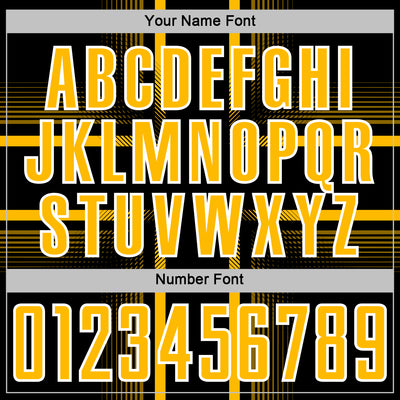 Custom Black Gold-White Lines Sublimation Soccer Uniform Jersey