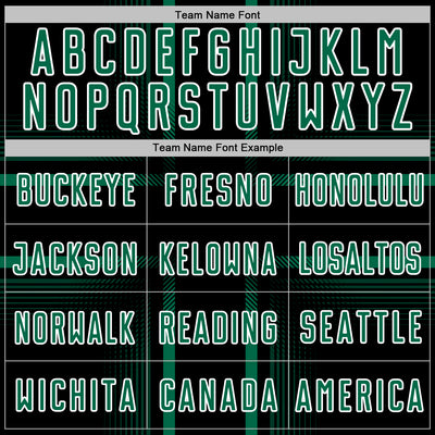 Custom Black Kelly Green-White Lines Sublimation Soccer Uniform Jersey