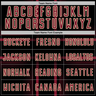 Custom Black Crimson-Cream Lines Sublimation Soccer Uniform Jersey