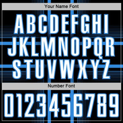 Custom Black White-Powder Blue Lines Sublimation Soccer Uniform Jersey