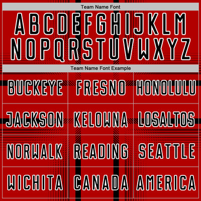 Custom Red Black-White Lines Sublimation Soccer Uniform Jersey