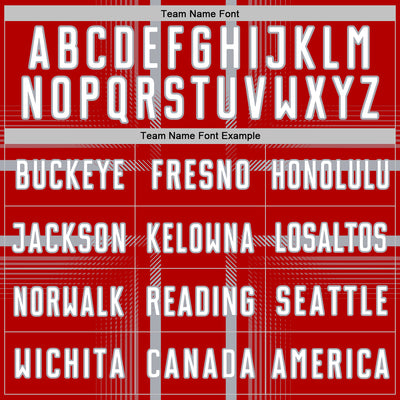 Custom Red White-Gray Lines Sublimation Soccer Uniform Jersey