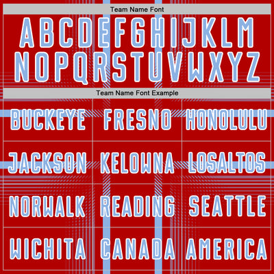 Custom Red Light Blue-White Lines Sublimation Soccer Uniform Jersey