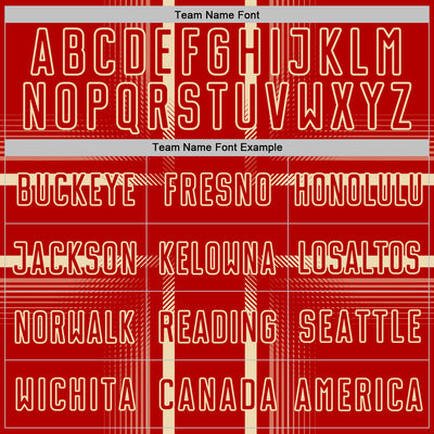 Custom Red Cream Lines Sublimation Soccer Uniform Jersey