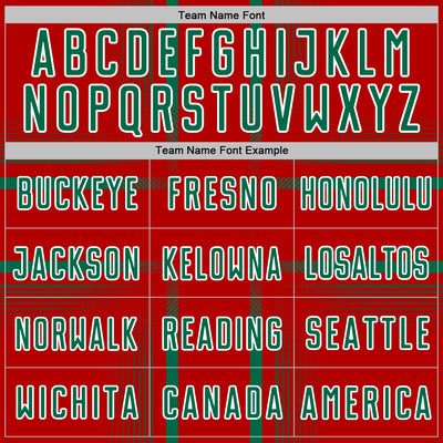 Custom Red Kelly Green-White Lines Sublimation Soccer Uniform Jersey