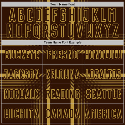 Custom Brown Old Gold Lines Sublimation Soccer Uniform Jersey