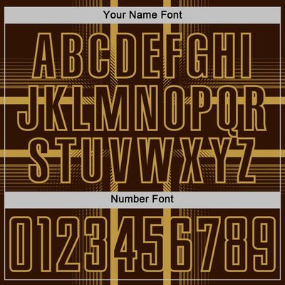 Custom Brown Old Gold Lines Sublimation Soccer Uniform Jersey