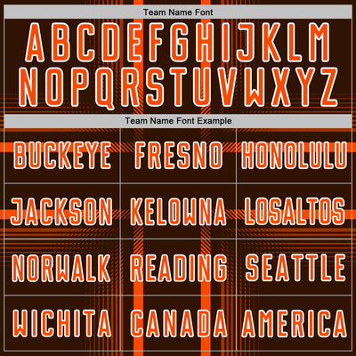 Custom Brown Orange-White Lines Sublimation Soccer Uniform Jersey