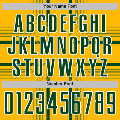 Custom Gold Green-White Lines Sublimation Soccer Uniform Jersey