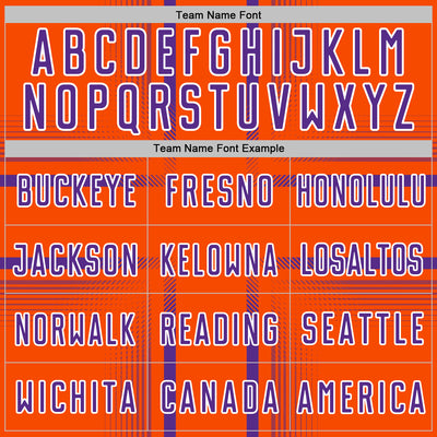 Custom Orange Purple-White Lines Sublimation Soccer Uniform Jersey