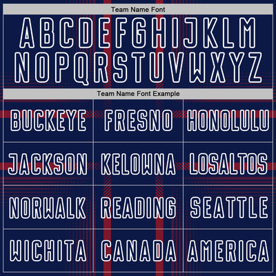 Custom Navy Crimson-White Lines Sublimation Soccer Uniform Jersey