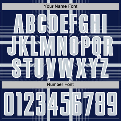 Custom Navy Silver-White Lines Sublimation Soccer Uniform Jersey