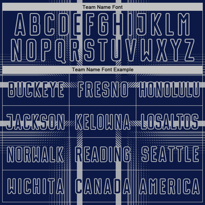 Custom Navy Gray Lines Sublimation Soccer Uniform Jersey