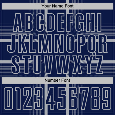 Custom Navy Gray Lines Sublimation Soccer Uniform Jersey