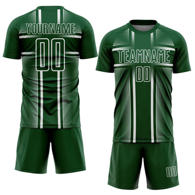 Custom Green White Lines Sublimation Soccer Uniform Jersey