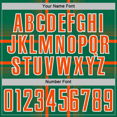 Custom Kelly Green Orange-White Lines Sublimation Soccer Uniform Jersey