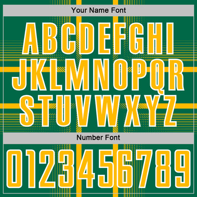 Custom Kelly Green Gold-White Lines Sublimation Soccer Uniform Jersey