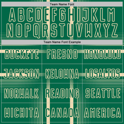 Custom Kelly Green Cream Lines Sublimation Soccer Uniform Jersey