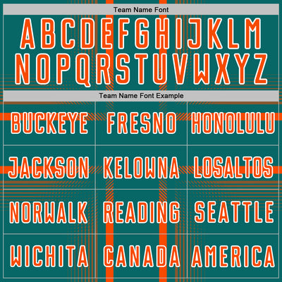 Custom Teal Orange-White Lines Sublimation Soccer Uniform Jersey