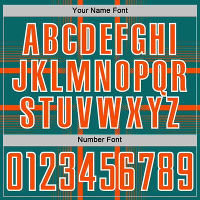 Custom Teal Orange-White Lines Sublimation Soccer Uniform Jersey