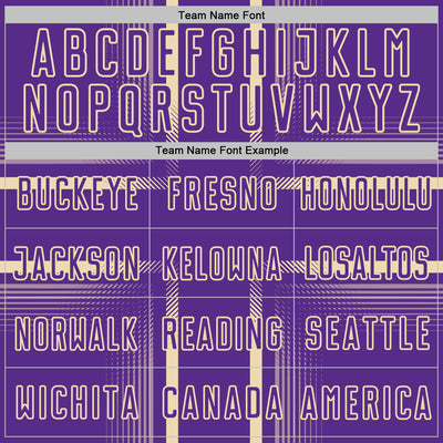 Custom Purple Cream Lines Sublimation Soccer Uniform Jersey