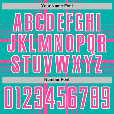 Custom Aqua Pink-White Lines Sublimation Soccer Uniform Jersey