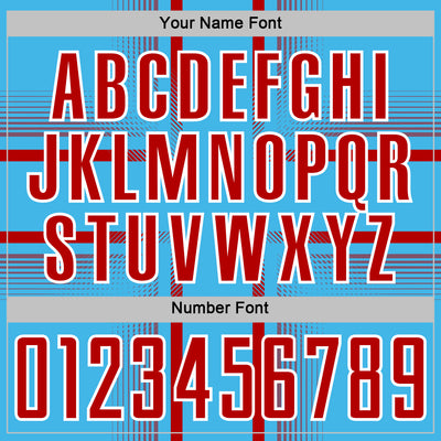 Custom Sky Blue Red-White Lines Sublimation Soccer Uniform Jersey