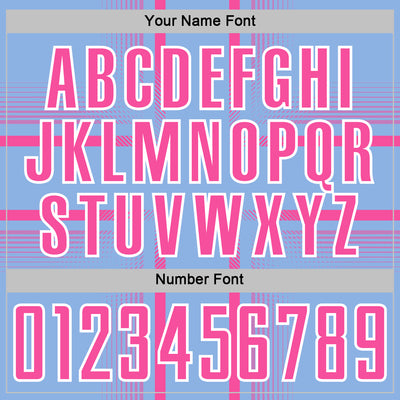 Custom Light Blue Pink-White Lines Sublimation Soccer Uniform Jersey