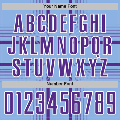 Custom Light Blue Purple-White Lines Sublimation Soccer Uniform Jersey