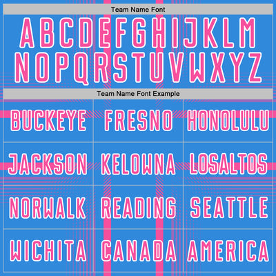 Custom Powder Blue Pink-White Lines Sublimation Soccer Uniform Jersey