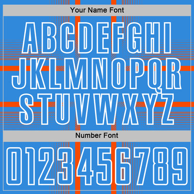 Custom Powder Blue Orange-White Lines Sublimation Soccer Uniform Jersey