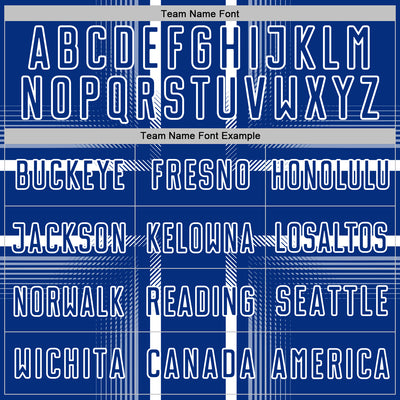 Custom Royal White Lines Sublimation Soccer Uniform Jersey