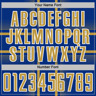 Custom Royal Old Gold-White Lines Sublimation Soccer Uniform Jersey