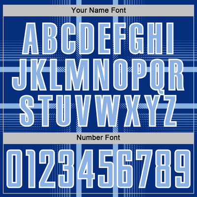 Custom Royal Light Blue-White Lines Sublimation Soccer Uniform Jersey