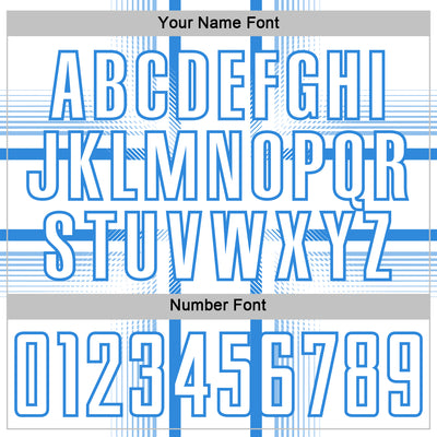 Custom White Powder Blue Lines Sublimation Soccer Uniform Jersey