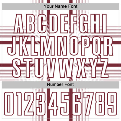 Custom White Burgundy Lines Sublimation Soccer Uniform Jersey