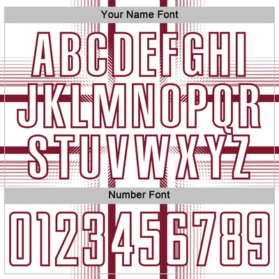 Custom White Crimson Lines Sublimation Soccer Uniform Jersey