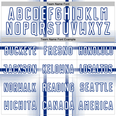 Custom White Royal Lines Sublimation Soccer Uniform Jersey