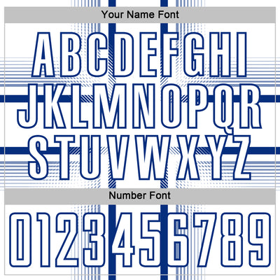 Custom White Royal Lines Sublimation Soccer Uniform Jersey