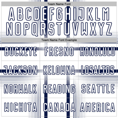 Custom White Navy Lines Sublimation Soccer Uniform Jersey