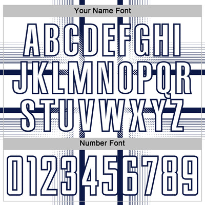 Custom White Navy Lines Sublimation Soccer Uniform Jersey