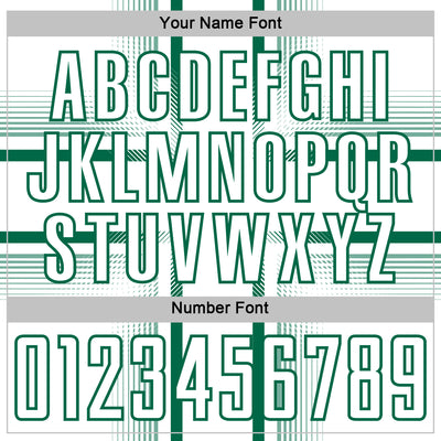 Custom White Kelly Green Lines Sublimation Soccer Uniform Jersey